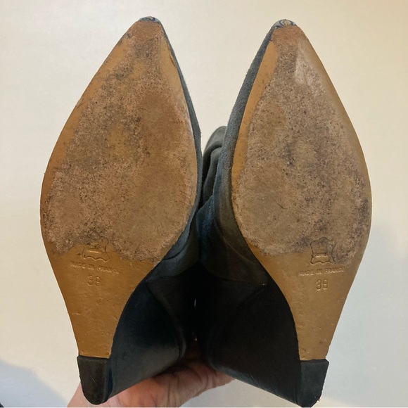 Isabel Marant cuffed leather and suede wedge boots - Picture 6 of 15